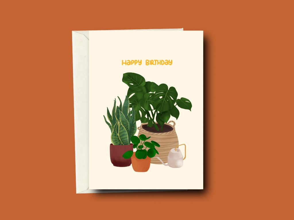 Happy Birthday Plants Greeting Card