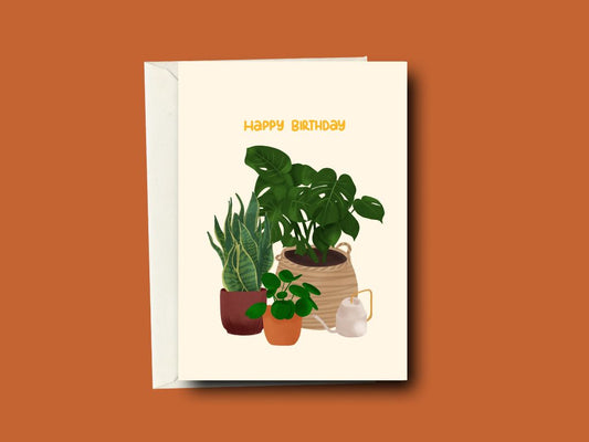 Happy Birthday Plants Greeting Card