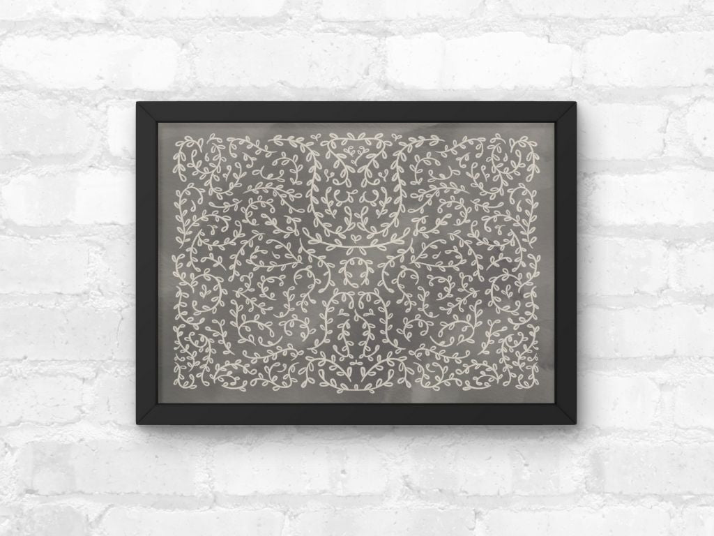 Botanical Print, Vine Floral Poster Watercolor Mini Print Wall Art | A5