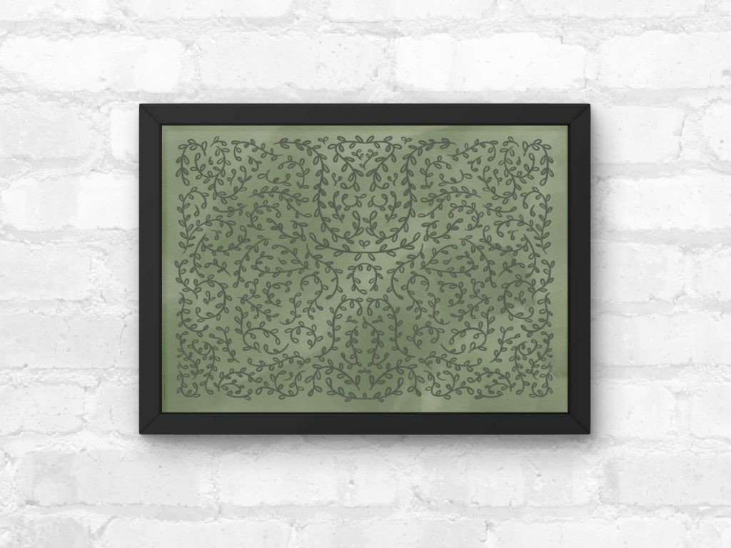 Botanical Print, Vine Floral Poster Watercolor Mini Print Wall Art | A5