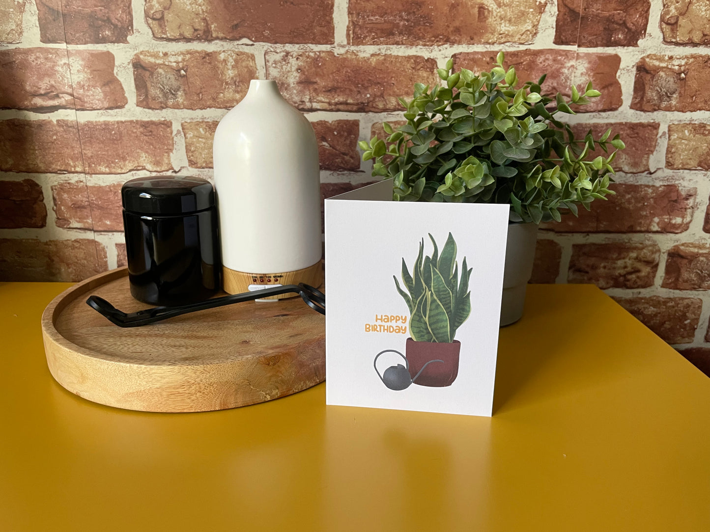 Happy Birthday Snake Plant Greeting Card