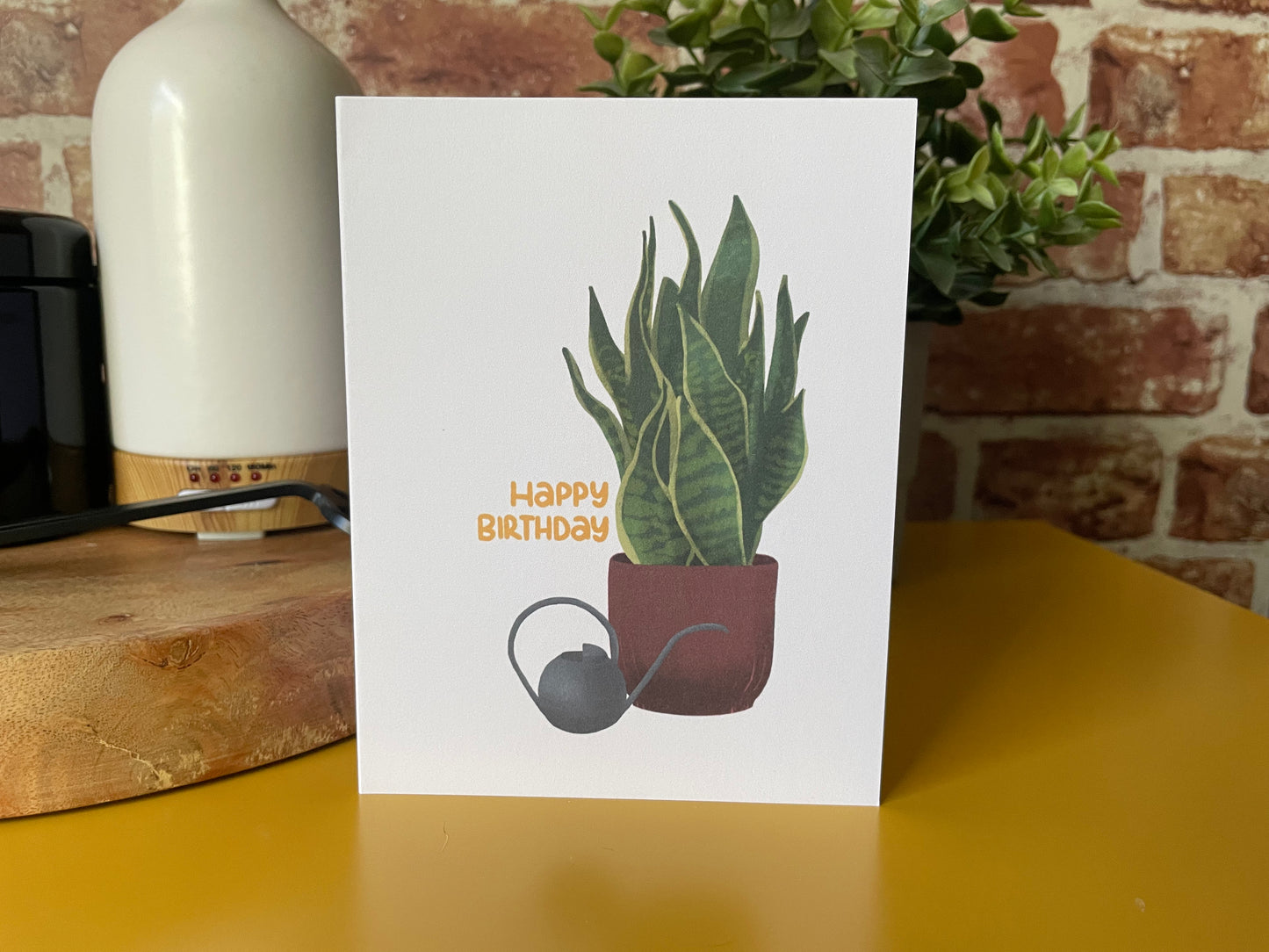 Happy Birthday Snake Plant Greeting Card