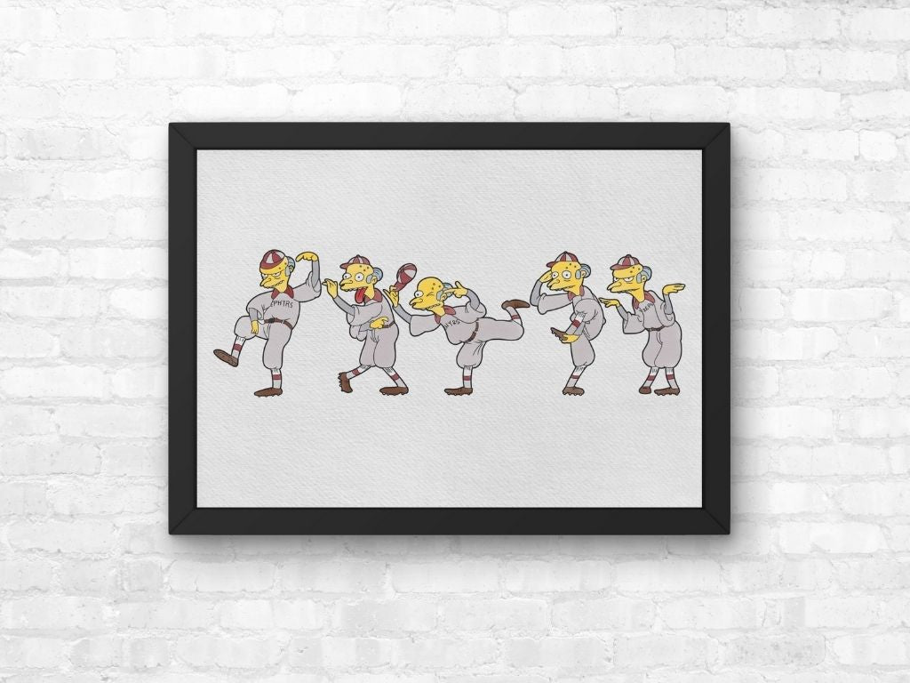 The Simpsons Mr Burns Baseball Signals Print