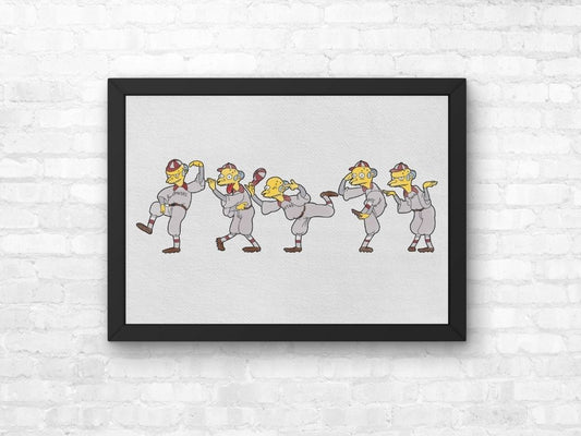 The Simpsons Mr Burns Baseball Signals Print