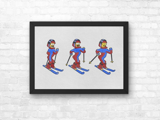The Simpsons Ned Flanders Skiing Print