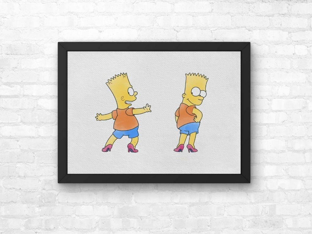 The Simpsons Bart High Heels Print