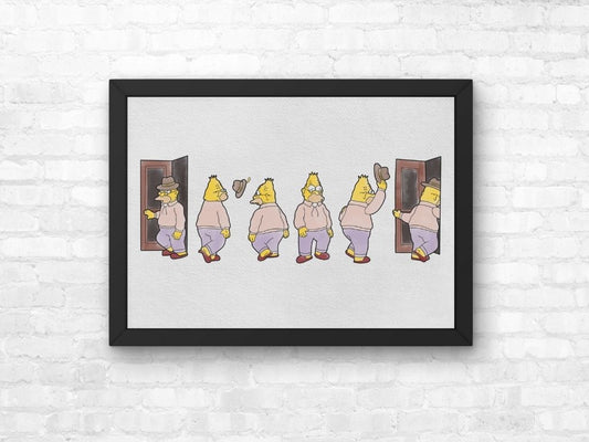 The Simpsons Grandpa Simpson La Maison Derriere Print