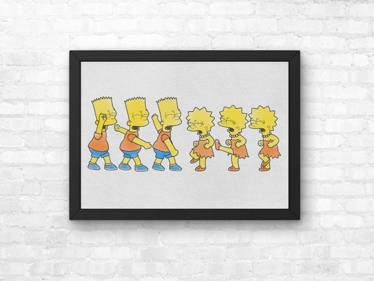 The Simpsons Bart vs Lisa Fight Print